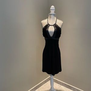 SKY Brand Embellished Black Keyhole Dress/Tunic/Top Leather Details~ Small